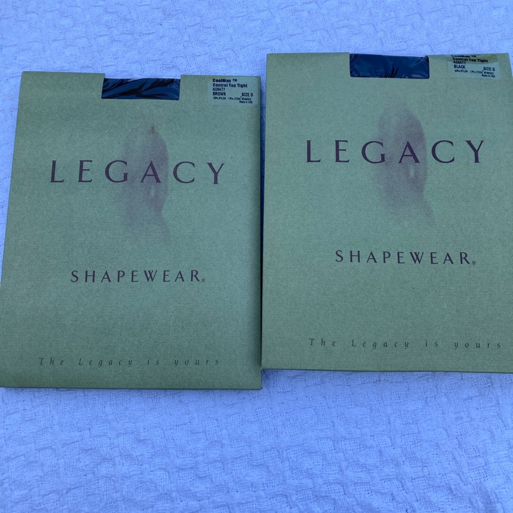 Legacy control top shapewear pantyhose size d two pair new